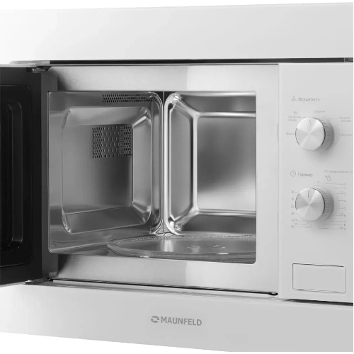 Микроволновая печь встраиваемая Maunfeld MBMO.20.1PGW белый, 20 л, 800 Вт, переключатели - поворотный механизм