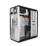 Компьютерный корпус Miditower ExeGate CP-601-UNS500 (ATX, БП UNS500 с вент. 12см, 2*USB, аудио, черный)