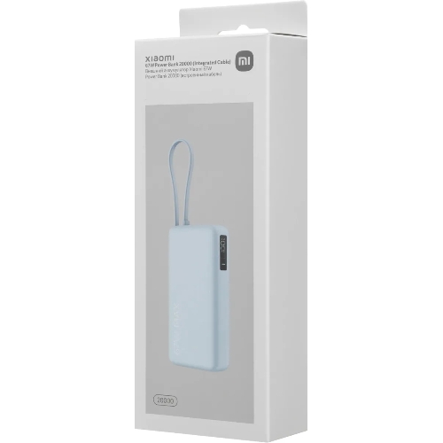 Портативный аккумулятор со встроенным кабелем Xiaomi 67W Power Bank 20000 (Integrated Cable) Ice Blue (BHR08O8GL)
