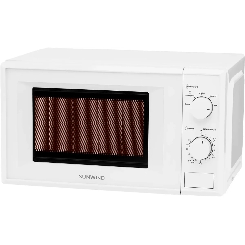 Микроволновая печь SunWind SUN-MW051 белый, 20 л, 700 Вт, переключатели - поворотный механизм
