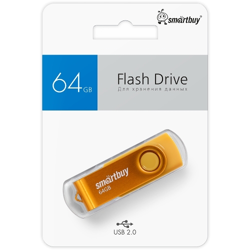Флешка USB Smartbuy Twist Yellow (SB064Gb2TWY), 64Gb, USB 2.0, R/W 20/10, желтый