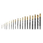 Набор сверл по металлу Denzel 1-10 мм, HSS-Tin, Golden Tip, 19 шт