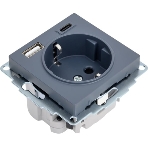 Розетка SE AtlasDesign 16А с USB A+C (5В/2,4А/3 А, 2х5В/1,5А), мех, грифель