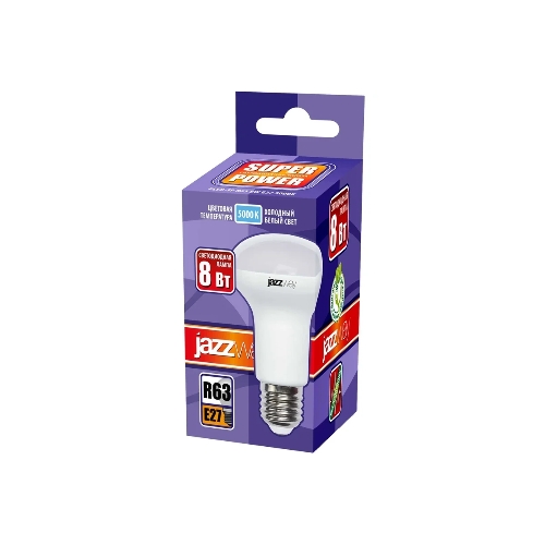 Лампа светодиодная JazzWay 1033666 PLED-SP R63 8Вт 5000К холодный белый E27 630лм 230В
