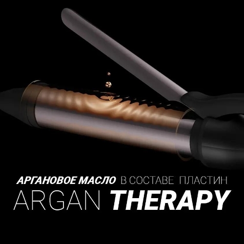 Щипцы для завивки волос Polaris PHS 3410TAi Argan Therapy PRO черный, 34 мм, 220 °C, 6 режимов