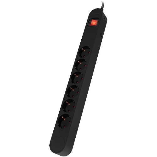 Сетевой фильтр Ippon NF-EU-1.8-10 1.8 м, 6 розеток, черный, коробка