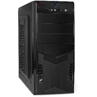 Компьютерный корпус Miditower ExeGate CP-601-UNS500 (ATX, БП UNS500 с вент. 12см, 2*USB, аудио, черный)
