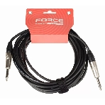 Кабель гитарный FORCE FGC-09/61/4" TS Jack - 1/4" TS Jack, высококачественный, малошумящий с проводниками из безкислородной меди OFC, диаметр 6 мм, профессиональные металлические разъемы, длина 6 м