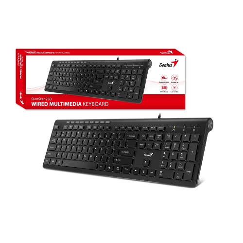 Клавиатура проводная Genius SlimStar 230II 31310048402, USB, черный