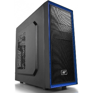 Компьютерный корпус Deepcool TESSERACT BF (DP-CCATX-TSRBFBK), без БП, черно-синий, ATX, видеокарта до 310мм, высота кулера для процессора до 165мм, 7 слотов расширения, 2 отсека 5.25