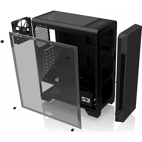 Компьютерный корпус MidiTower Zalman S3 TEMPERED GLASS WINDOW black