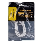 Кабель USB2.0 Cablexpert CC-USB2-CMCM-60-1.8M-W, Type-C/Type-C, 3A, 60Вт, PD/QC3.0, медь, 1.8м, белый, пакет