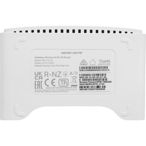 Роутер Wi-Fi Mercusys MB110-4G N300 с поддержкой 4G LTE