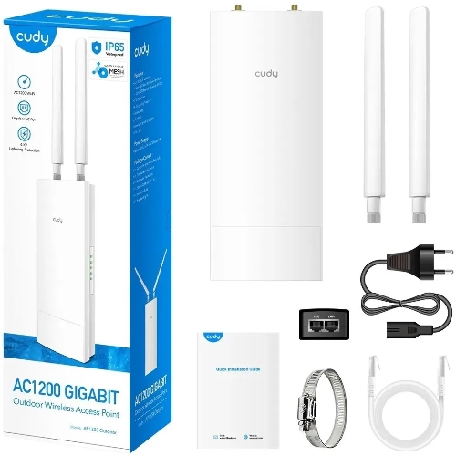 Повторитель беспроводного сигнала Cudy AP1300 Outdoor AC1200 Wi-Fi белый