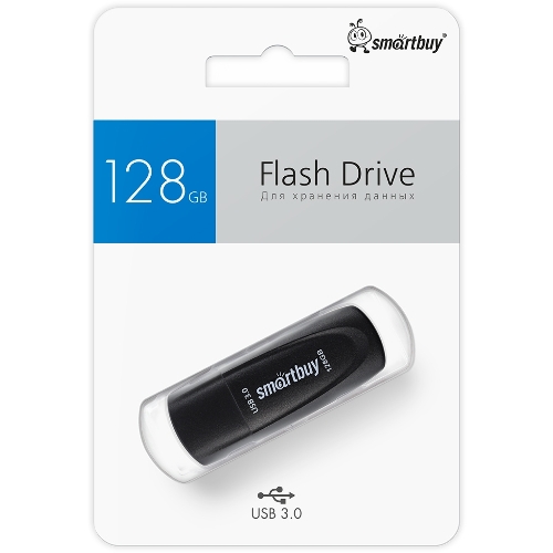 Флешка USB Smartbuy Scout black (SB128GB3SCK), 128Gb, USB 3.0, R/W 100/40, черный