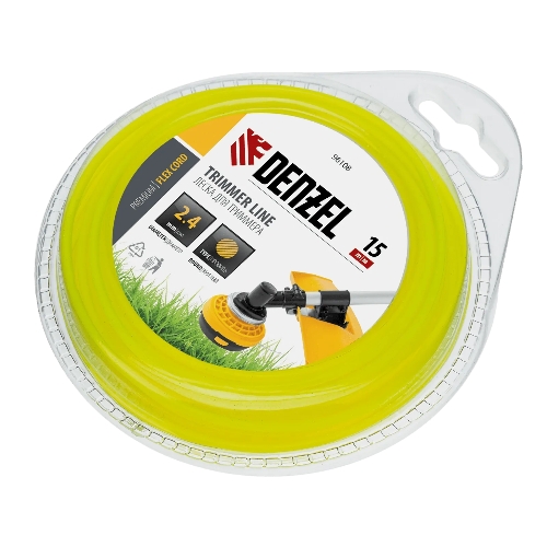 Леска для триммера Denzel FLEX CORD 96108 круглая 2,4 мм х 15 м, блистер