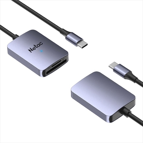 Кард-ридер Netac Flash WK12/серый/SD/SDHC/SDXC/microSD/microSDHC/microSDXC/USB 3.0 Type-C/пластик