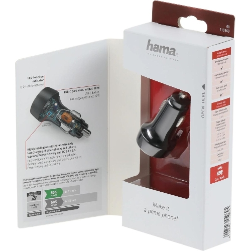 Автомобильное зарядное устройство Hama H-210569 1.67A+3A+2.22A PD универсальное черный