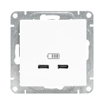 Розетка 2-м СП Эпика USB-C механизм бел. EKF UP1-SOW-2USBC