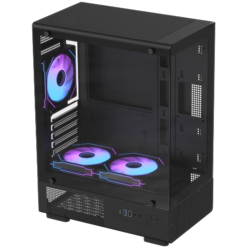 Корпус Formula Crystal Z1CM Plus AR v2 черный без БП mATX 5x120мм 1xUSB3.0 audio bott PSU
