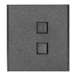 Розетка Kranz STRONG компьютерная двойная RJ45+RJ45 кат6 с/у графит
