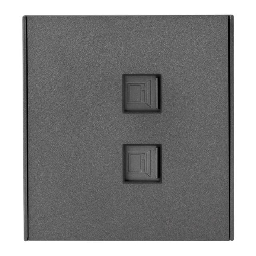 Розетка Kranz STRONG компьютерная двойная RJ45+RJ45 кат6 с/у графит