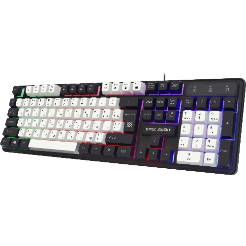 Клавиатура проводная Defender Dark Knight R GK-077, USB, черный/белый