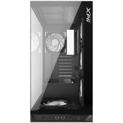 Компьютерный корпус XPG INVADER X BLACK (INVADERXMT-BKCWW) Mid-Tower Gaming ATX PC Case with Panoramic View, Tempered Glass Panels, and RGb Lighting Black