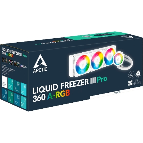 Система жидкостного охлаждения Arctic Cooling Liquid Freezer III Pro 360 ARGB Whte ACFRE00188A белый 120мм алюминий+медь 2500rpm 31db 4-pin