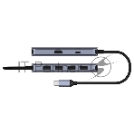 USB-концентратор Cudy UH500, USB Type-C, HDMI + USB-A + USB Type-C port for PD Charging, адаптер/ USB Type-C