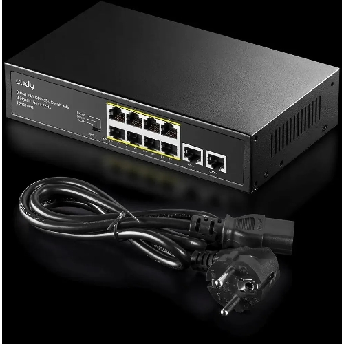 Коммутатор Cudy FS1010PG (L2) 8x100Мбит/с 2x1Гбит/с 8PoE+ 120W неуправляемый