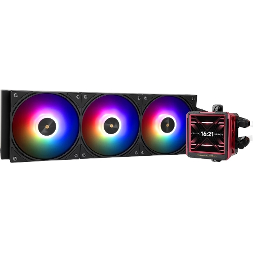 Водяное охлаждение для процессора Water Cooling System Thermalright Frozen Warframe 360 Ultra черный Argb (360мм, черный, ARGb/Fans: 3x120мм, 70.84CFM, 22.1dBA, 2000RPM/Pump height 60мм, 23dBA, 3000RPM, Rad thickness 27mm/S: 1200, 1700, 1851, 2011, 2066, 115X, AM5, AM4)