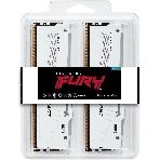 Оперативная память Kingston Fury Beast, DDR5, 32Gb (2x16Gb), 5200MHz, CL40, DIMM, с радиаторами, RGB, белый