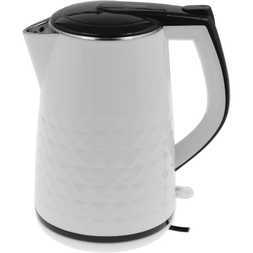 Чайник электрический Centek CT-0025 белый, металл 1.8 л, 2000 Вт, двойные стенки, кнопка вк л, на ручке