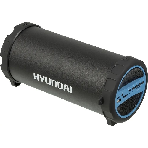 Колонка портативная Hyundai H-PAC220 черный/голубой 10W 1.0 BT/3.5Jack/USB