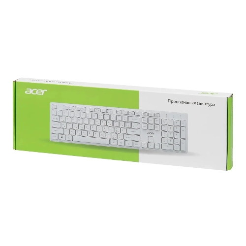 Клавиатура проводная Acer OKW123, USB, белый