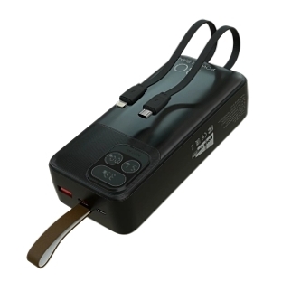 Портативный аккумулятор More choice (4620202550637) PB55-30 с кабелем 1USB 3.0A 22.5W PD - 30000mAh черный