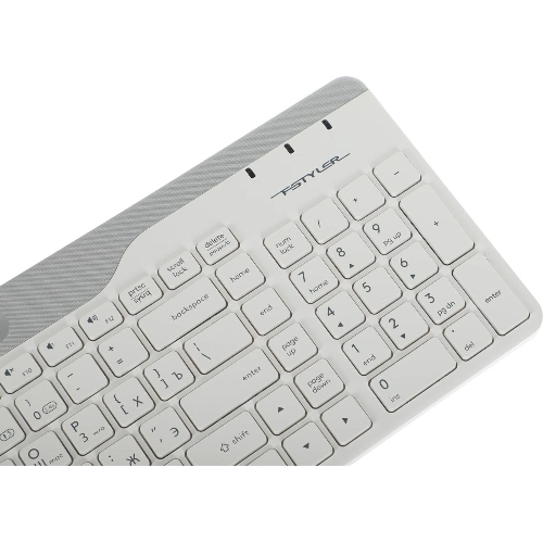 Клавиатура беспроводная A4Tech Fstyler FBK25, USB, Bluetooth/Радиоканал, белый/серый