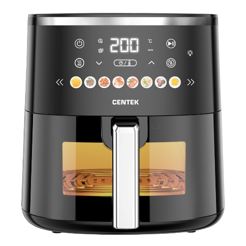 Аэрогриль Centek CT-3105 черный, 1500 Вт, 5 л, сенсор, 8 программ