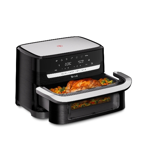Аэрогриль Tefal Dual Easy Fry Flex EY9228E0 черный, 2700 Вт, 9 л, сенсор, 6 программ