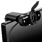 Веб-камера SVEN IC-915 1280x720, 30 кадр/с, USB Type-A, микрофон, шторка приватности, универсальное крепление