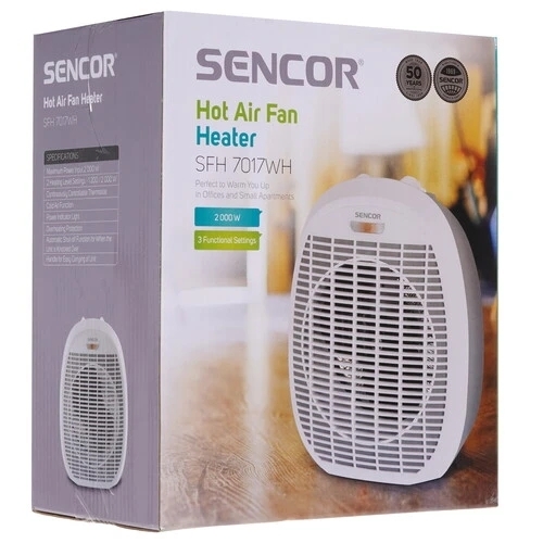 Тепловентилятор Sencor SFH 7017WH, белый, 2000 Вт, 20 м2, термостат