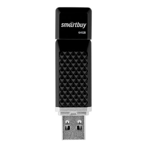 Флешка USB Smartbuy Quartz black (SB64GbQZ-K), 64Gb, USB 2.0, R/W 25/15, черный