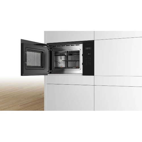 Микроволновая печь встраиваемая Bosch BEL454MB1F 6 Series, 900Вт,LED-display,AutoPilot 8, 25 л, гриль, черный, 382x594x388 мм