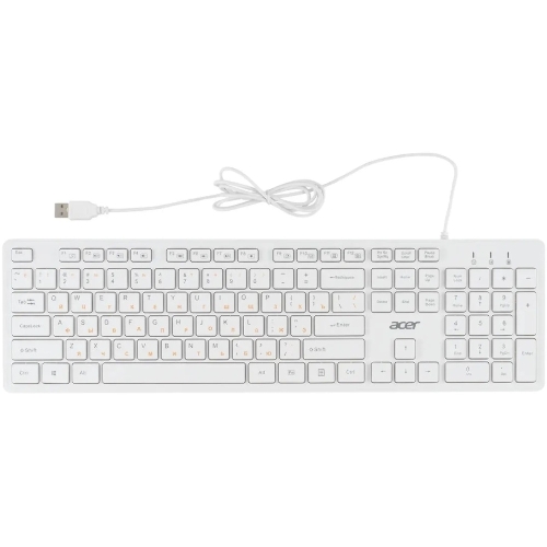 Клавиатура проводная Acer OKW123, USB, белый