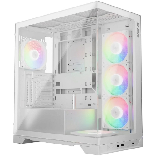 Компьютерный корпус XPG INVADER X WHITE (INVADERXMT-WHCWW) Mid-Tower Gaming ATX PC Case with Panoramic View, Tempered Glass Panels, and RGb Lighting Black