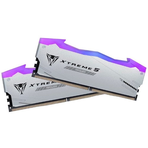 Оперативная память Patriot Viper Xtreme 5, DDR5, 32Gb (2x16Gb), 6400MHz, CL32, DIMM, с радиаторами, RGb, серебристый