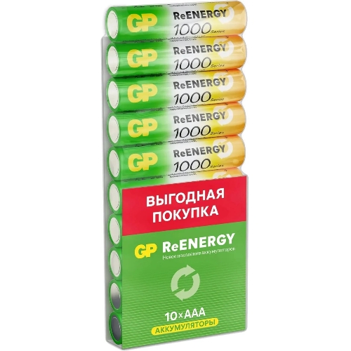 Аккумулятор GP 100AAAHCRGY-CRB10 AAA NiMH 1000mAh (10шт) блистер