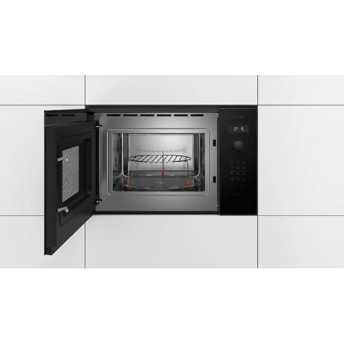 Микроволновая печь встраиваемая Bosch BEL454MB1F 6 Series, 900Вт,LED-display,AutoPilot 8, 25 л, гриль, черный, 382x594x388 мм