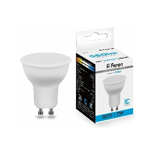 Лампа светодиодная Feron LB-26 7W 230V GU10 6400K матовая